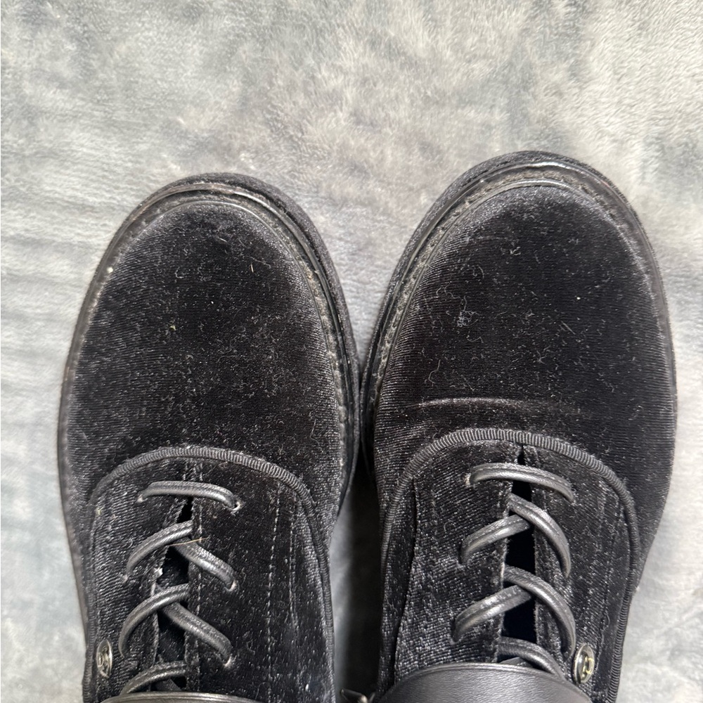 Coach x Tabitha Simmons Black Velvet Platform Moto Boots Women’s 7B Rare Collab - Picture 10 of 10
